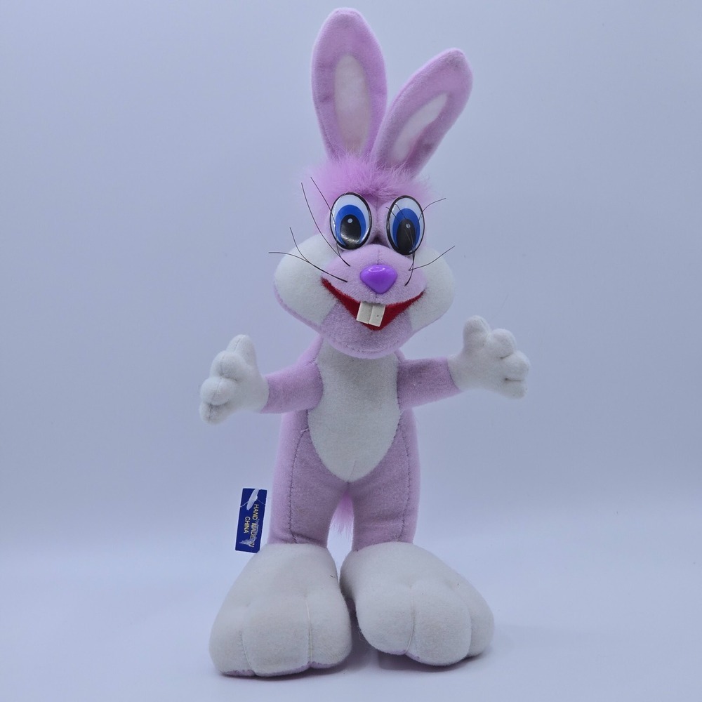 Vintage Handmade Purple Bunny Plush Figure Posable‎ Whiskers Easter Decor